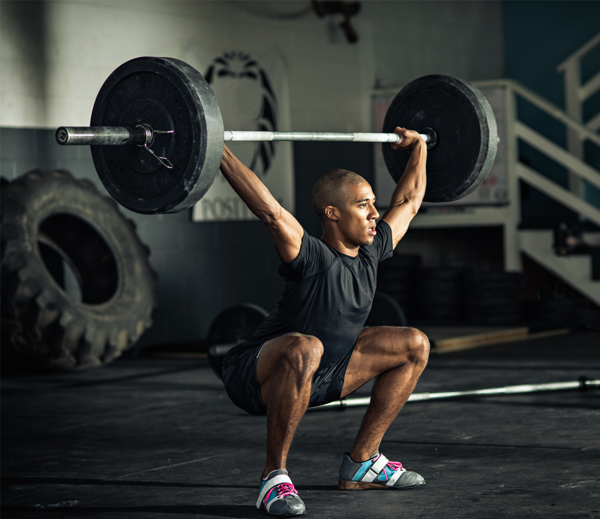 Athlete performing overhead squat
